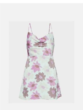Aritzia Sunday Best Floral Cowl Slip mini Dress in lavender
